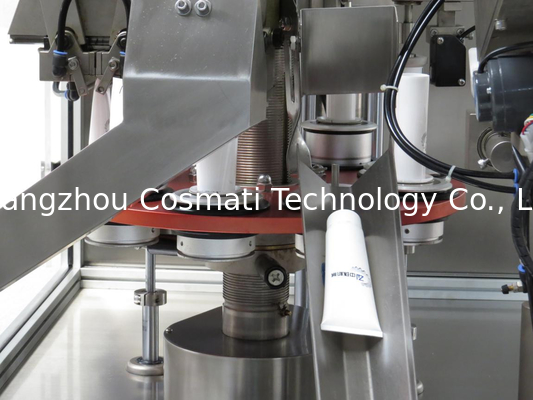 Automatic lotion cream toothpaste soft tube filling and sealing machine with automatic tube feeder