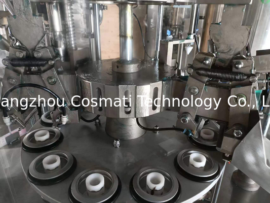 Automatic lotion cream toothpaste soft tube filling and sealing machine with automatic tube feeder