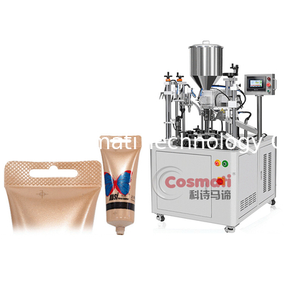 Semi automatic soft tube filling and ultrasonic sealing machine for cosmetic cream