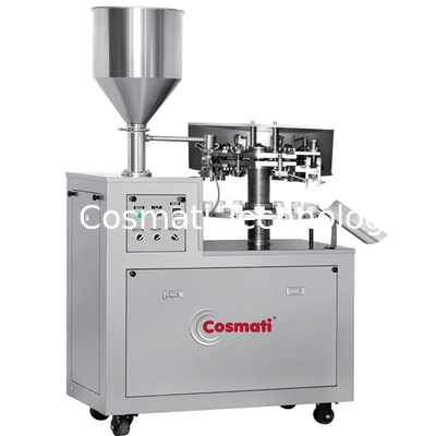 Semi automatic aluminum tube filling and crimping machine for cosmetic lotion hand cream glue