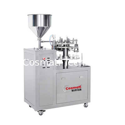 Semi automatic aluminum tube filling and crimping machine for cosmetic lotion hand cream glue