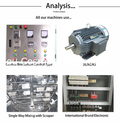 1000L Liquid Washing Homogenizing Mixing Machine Steam or Electrical Heating