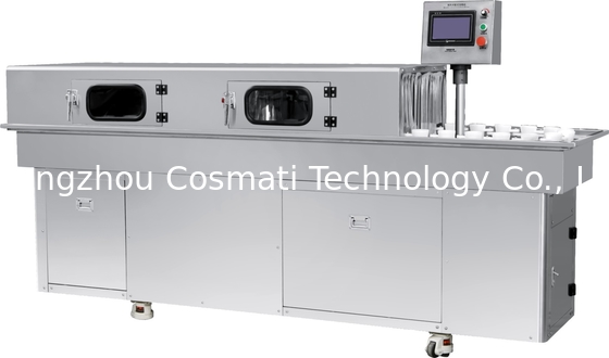 Semi-automatic chemical cosmetic plastic bottle tube glass jar bottle air cleaning machine equipment