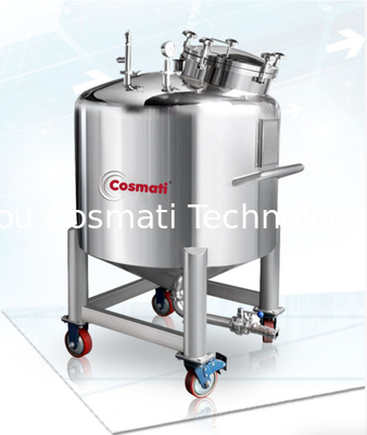 Custom 100L big capacity stainless steel movable sealed storage tank for storing liquid perfume