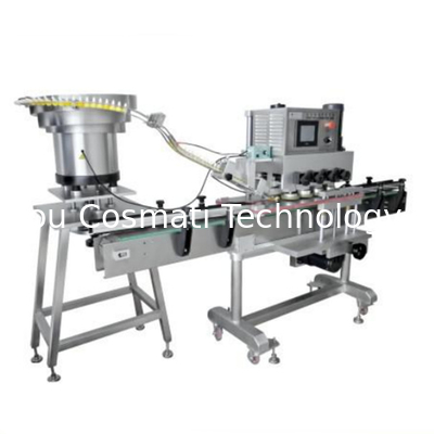 Automatic Essential Oil Dropper Bottle Cap Tightening Screw Lid Vial Capping Machines With Cap Feeder For Glass Jars