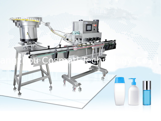 Automatic Essential Oil Dropper Bottle Cap Tightening Screw Lid Vial Capping Machines With Cap Feeder For Glass Jars