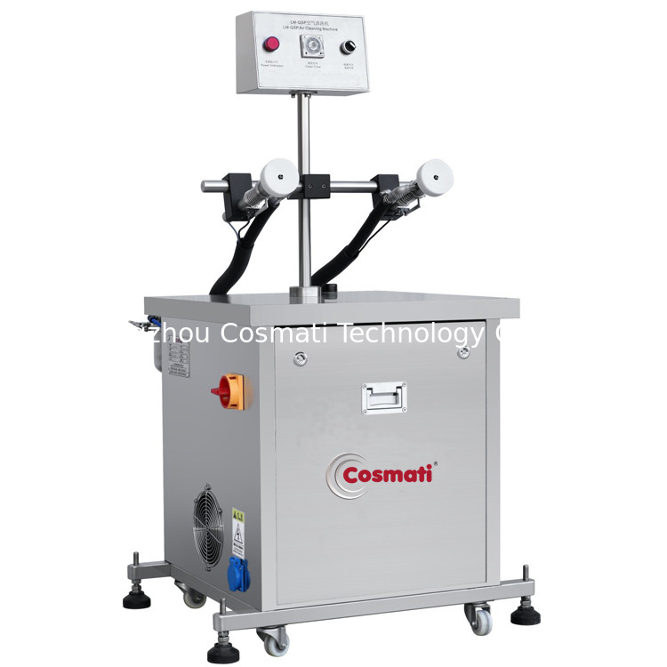 Semi-automatic chemical cosmetic plastic bottle tube glass jar bottle air cleaning machine equipment