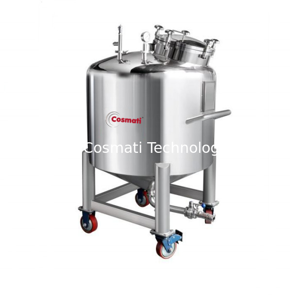 Custom 100L big capacity stainless steel movable sealed storage tank for storing liquid perfume