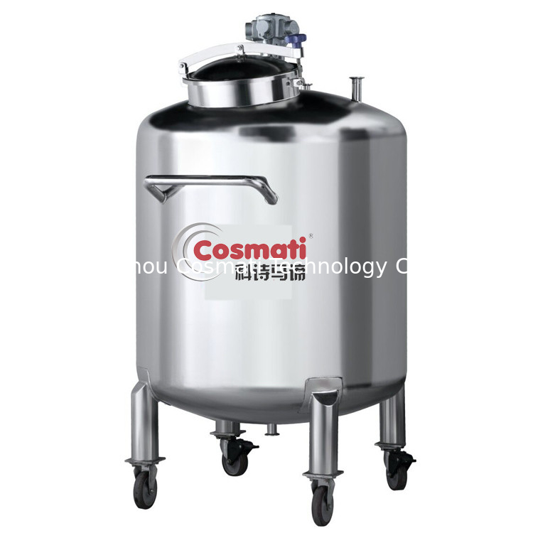 COSMATI Stainless Steel High Capacity Cosmetic Chemical Cream Perfume Mixing Storage Tank With Pneumatic Mixer
